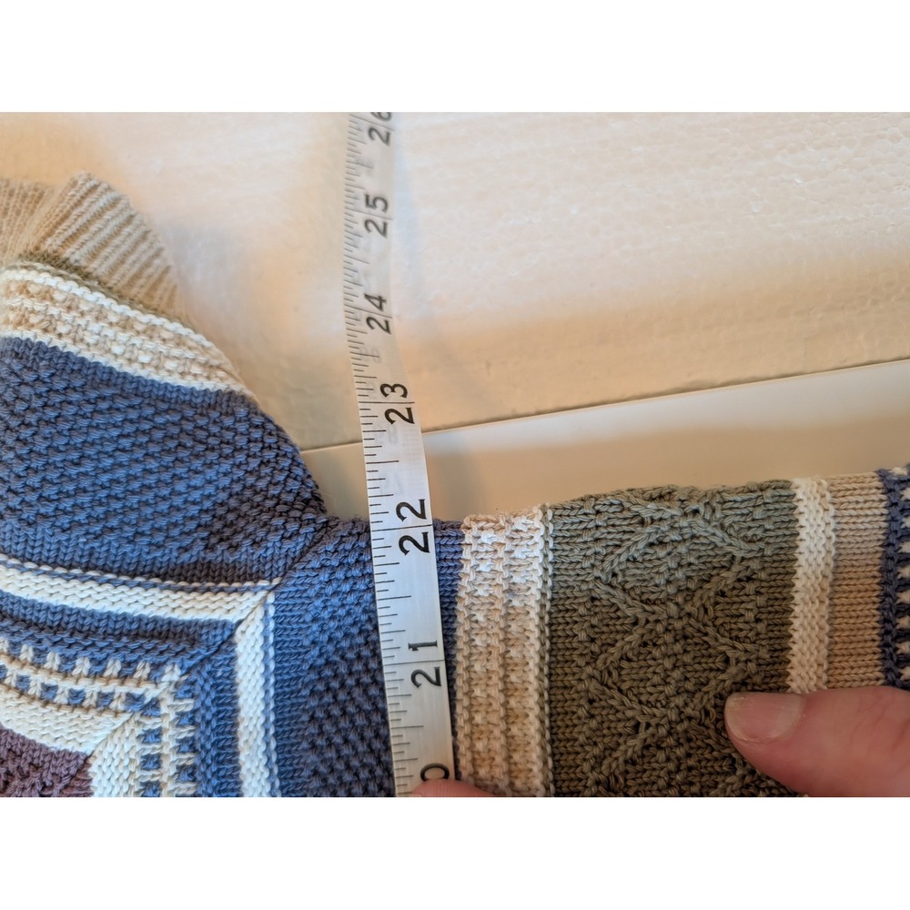 Alfred Dunner VTG Striped Cable Knit Short Sleeve Sweater Large Made in USA - Picture 3 of 7